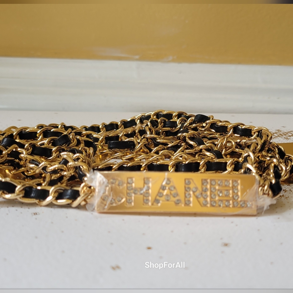 Chanel Gold and Black Chain Belt - Picture 3 of 10